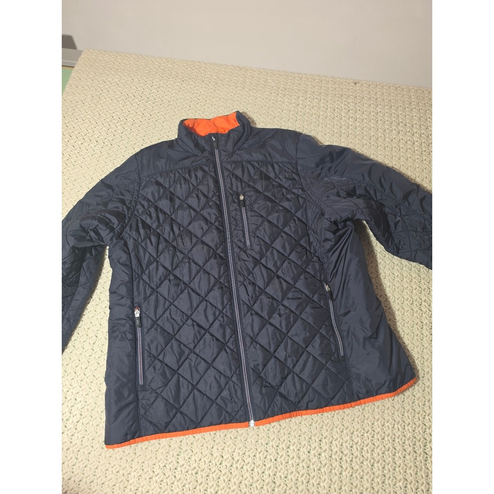Lands' End Quilted PrimaLoft Jacket Womens 2X Navy Blue Excellent Full Zip Coat